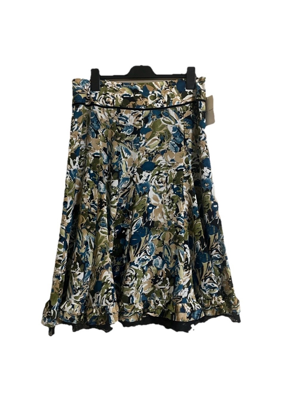 Emma & James Skirt Sz 14 Floral A-Line Midi Ruffle Lace Detail Feminine Flowy